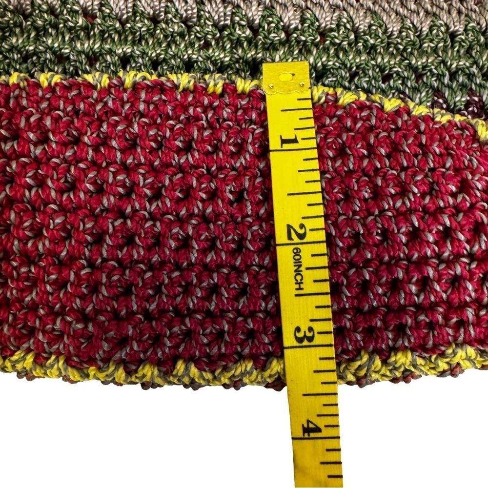 The Sak Multicolor Crochet Small Handbag Zip Closure Inside Zip Pocket Vintage - Picture 12 of 13
